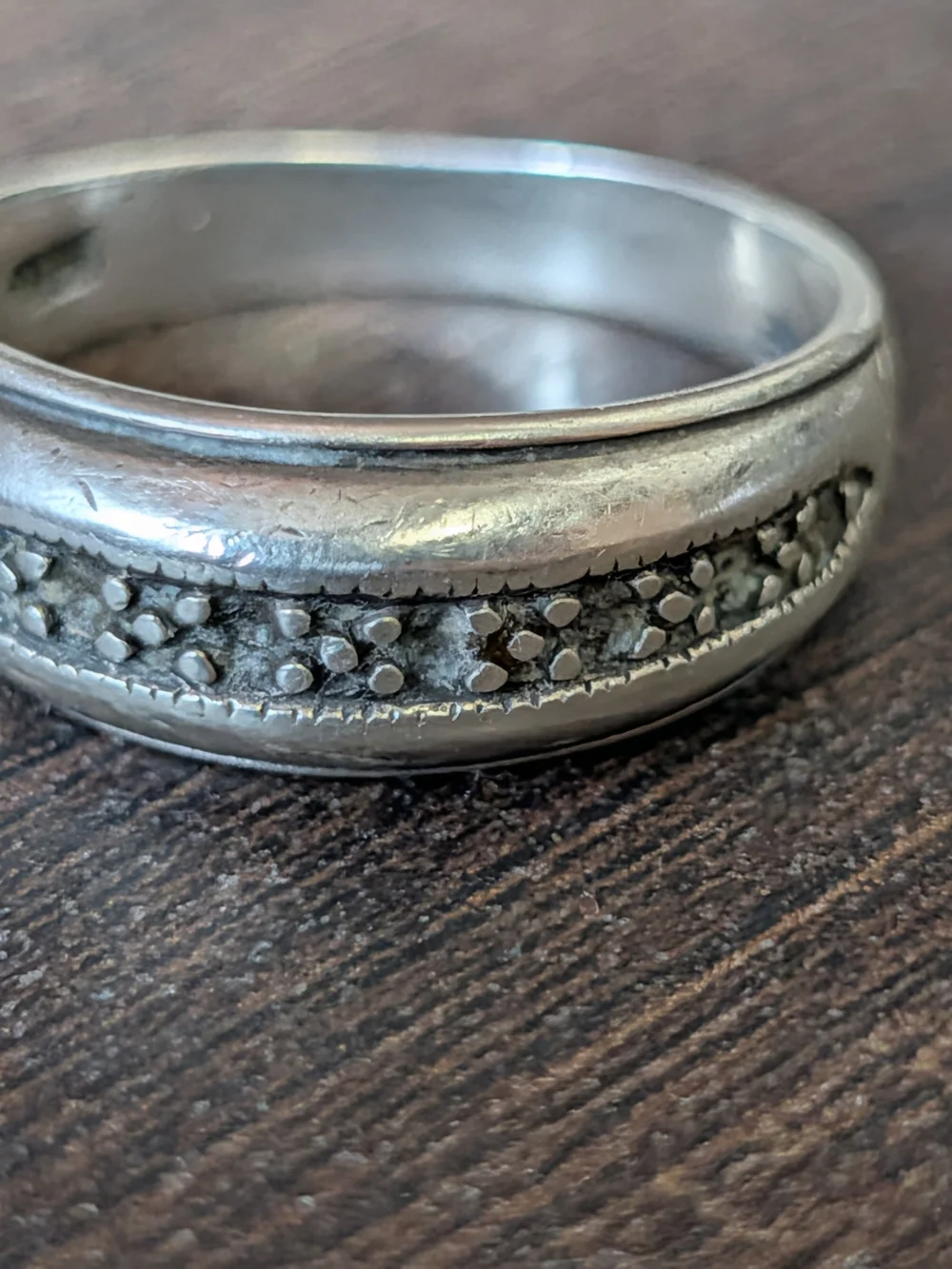 Chapal-Zenray 925 Sterling Silver 5-Dot Gamblers Band Ring 9.75